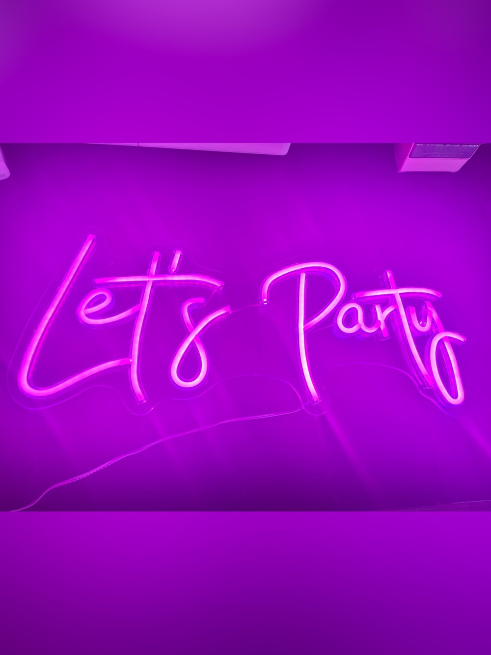 ‘Lets Party' Neon-Style Sign - White Tubing